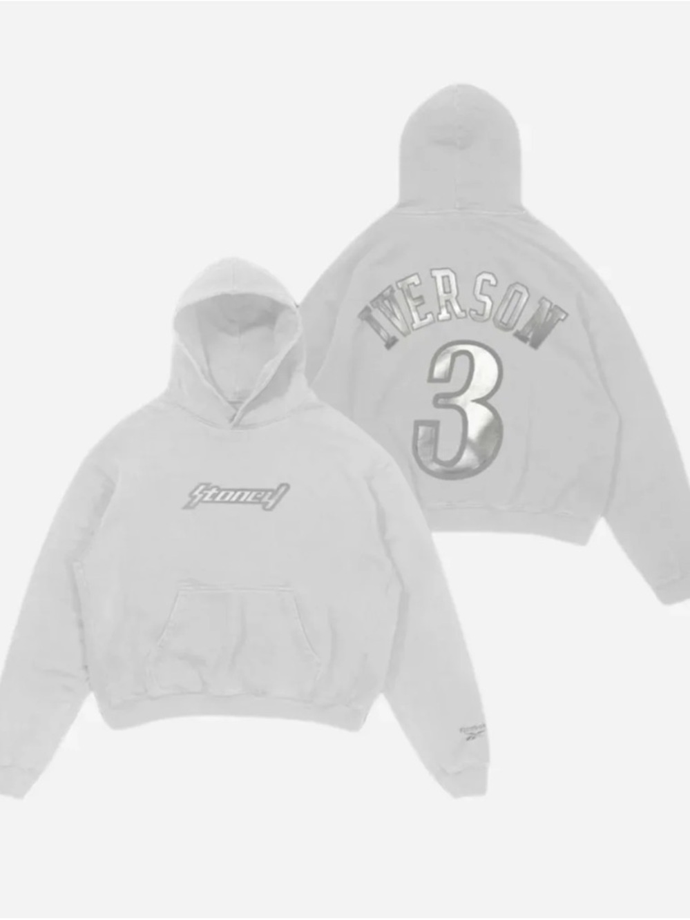 Post Malone x Reebok "White Iverson" Anniversary Hoodie